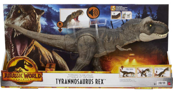 4s Jurassic World Dominion Thrash ‘N Devour Tyrannosaurus Rex ฟิกเกอร์ไดโนเสาร์ จูราสสิคเวิลด์ ไดโนเสาร์ทีเร็กซ์ HDY55