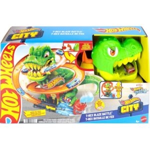 Slide5 Hot Wheels City T-Rex Blaze Battle Playset